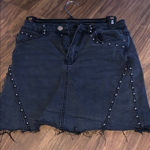 black studded skirt